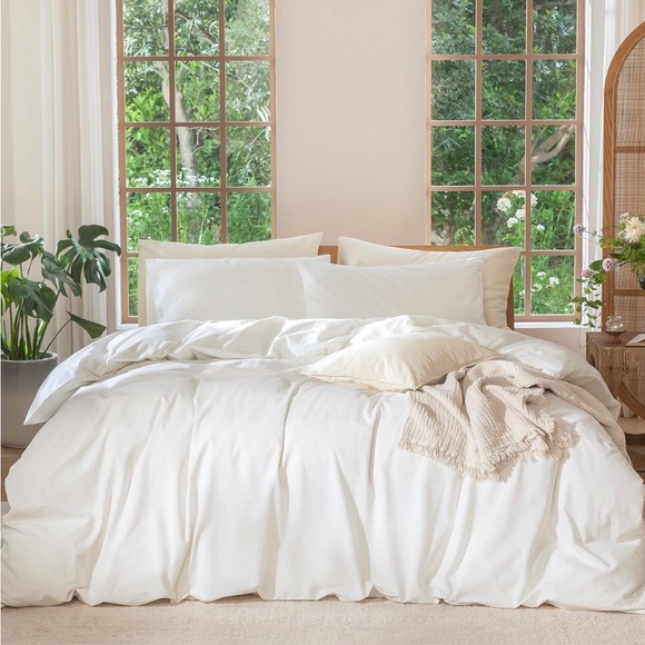 MooMee Other - MooMee Bedding Duvet Cover Set 100% Washed Cotton - Oversized Queen - 98 x 98